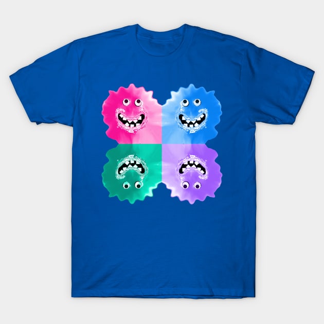 Goofy Jelly Monster Emoji Pixel Smiling Face T-Shirt by PlanetMonkey